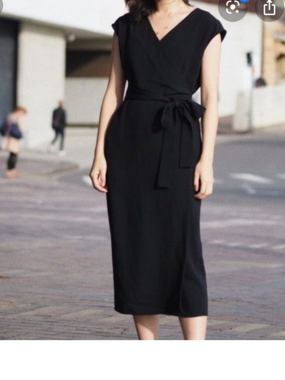 Everlane Japanese Goweave Black Wrap Dress Size 0